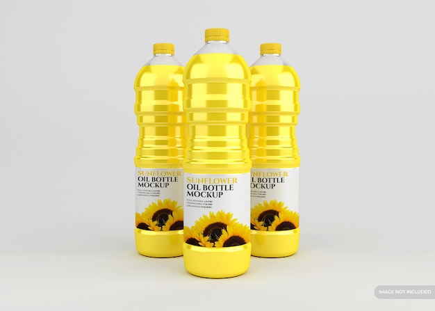 PSD Изолированный макет бутылки подсолнечного масла