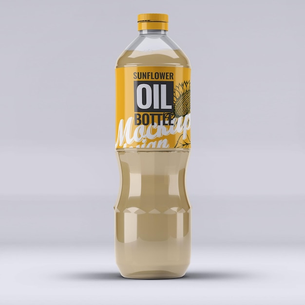 Sunflower oil bottle mockup