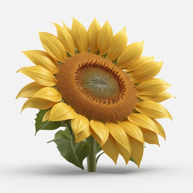 Sunflower psd on a white background