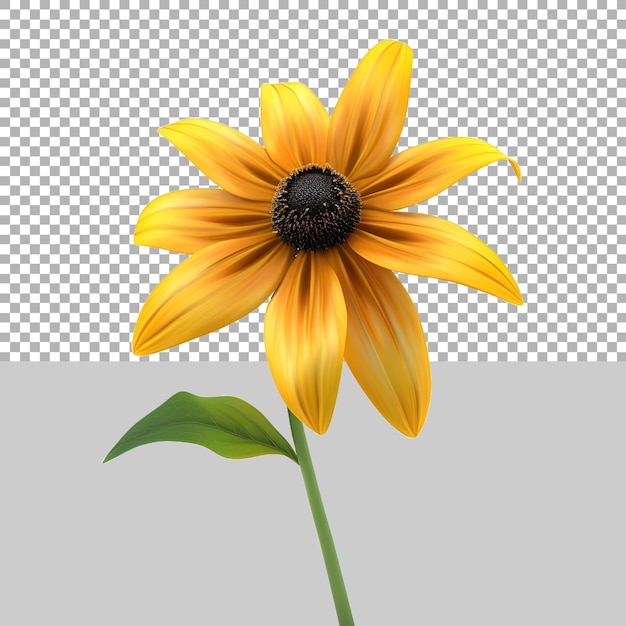 Sunflower on transparent background ai generated