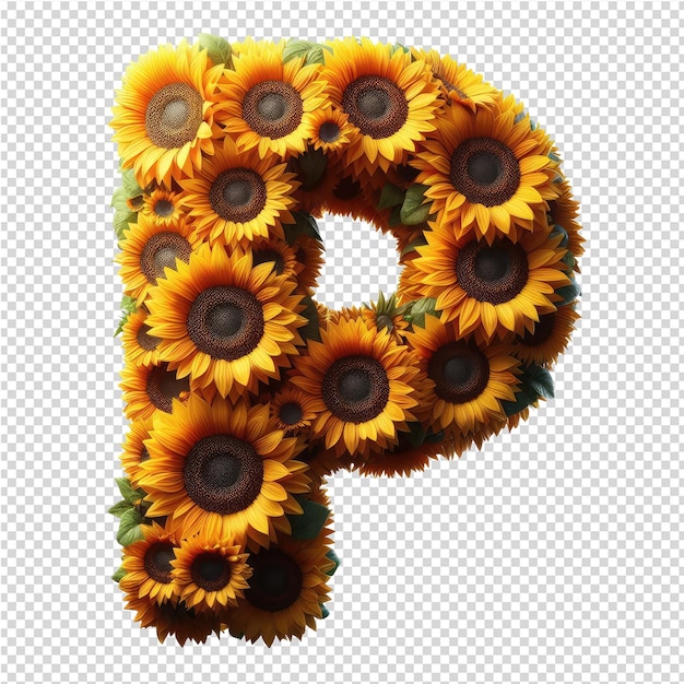 PSD sunflowers with the letter p on them