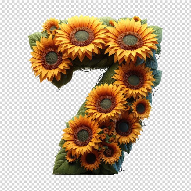 PSD sunflowers with a transparent background