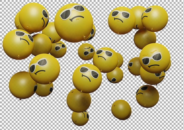 Emoticon o emoji con palloncino da sole perfetti per social media, branding, promozione pubblicitaria