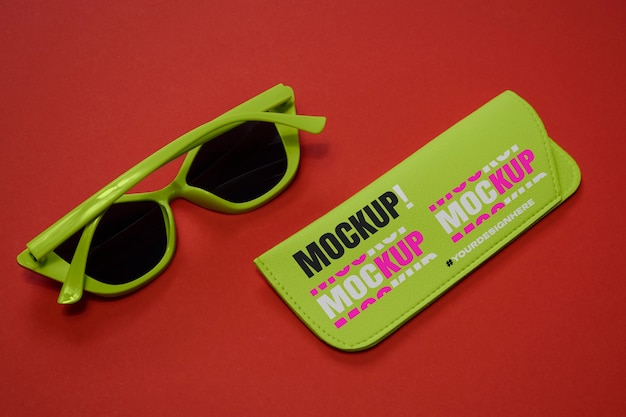 Sunglasses case mockup design