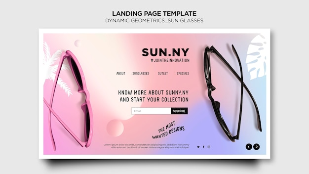 PSD sunglasses shop template landing page