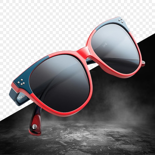 sunglasses with a black background and a red lens that says quot goggles quot