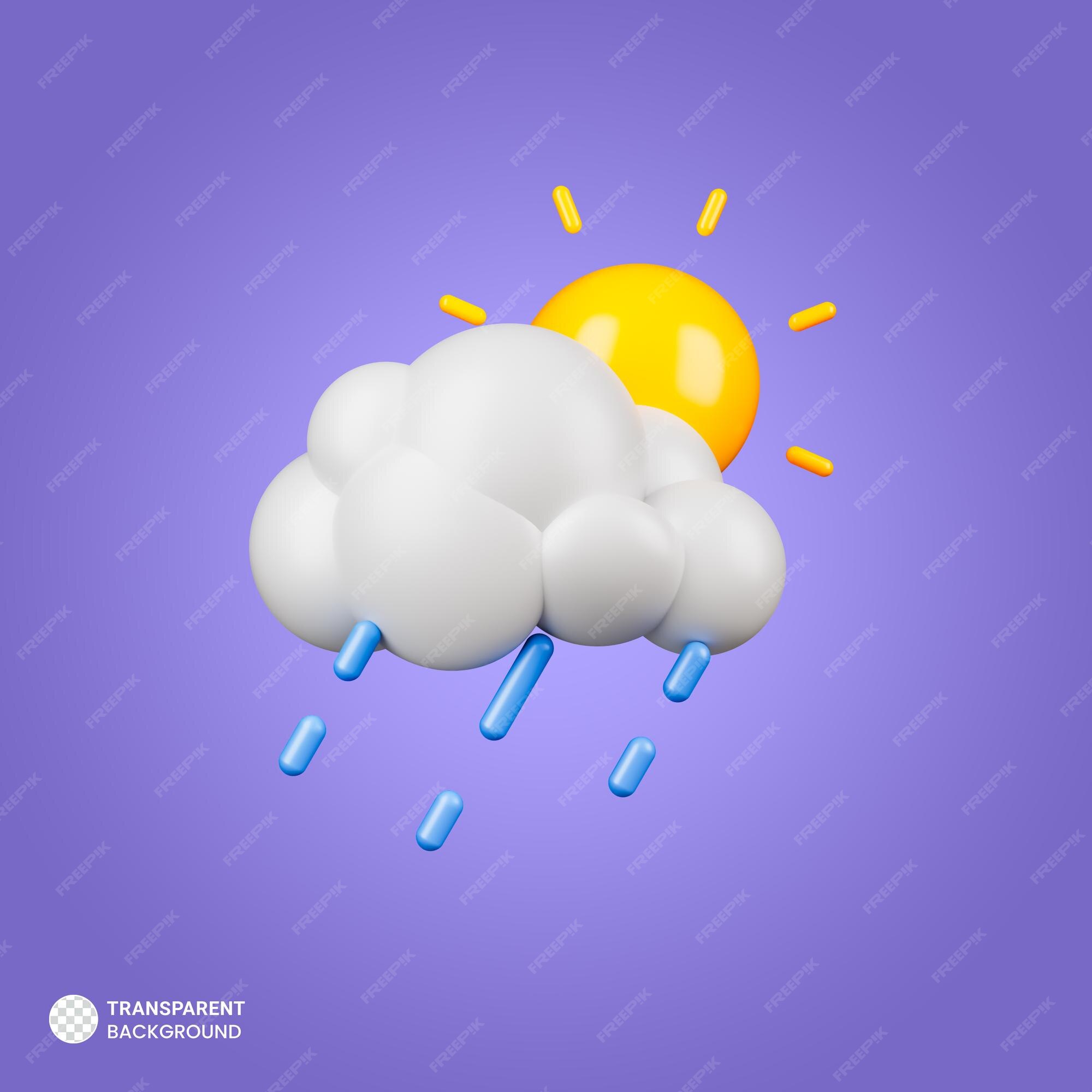 Sunny and rainy day. Weather forecast icon. Meteorological sign