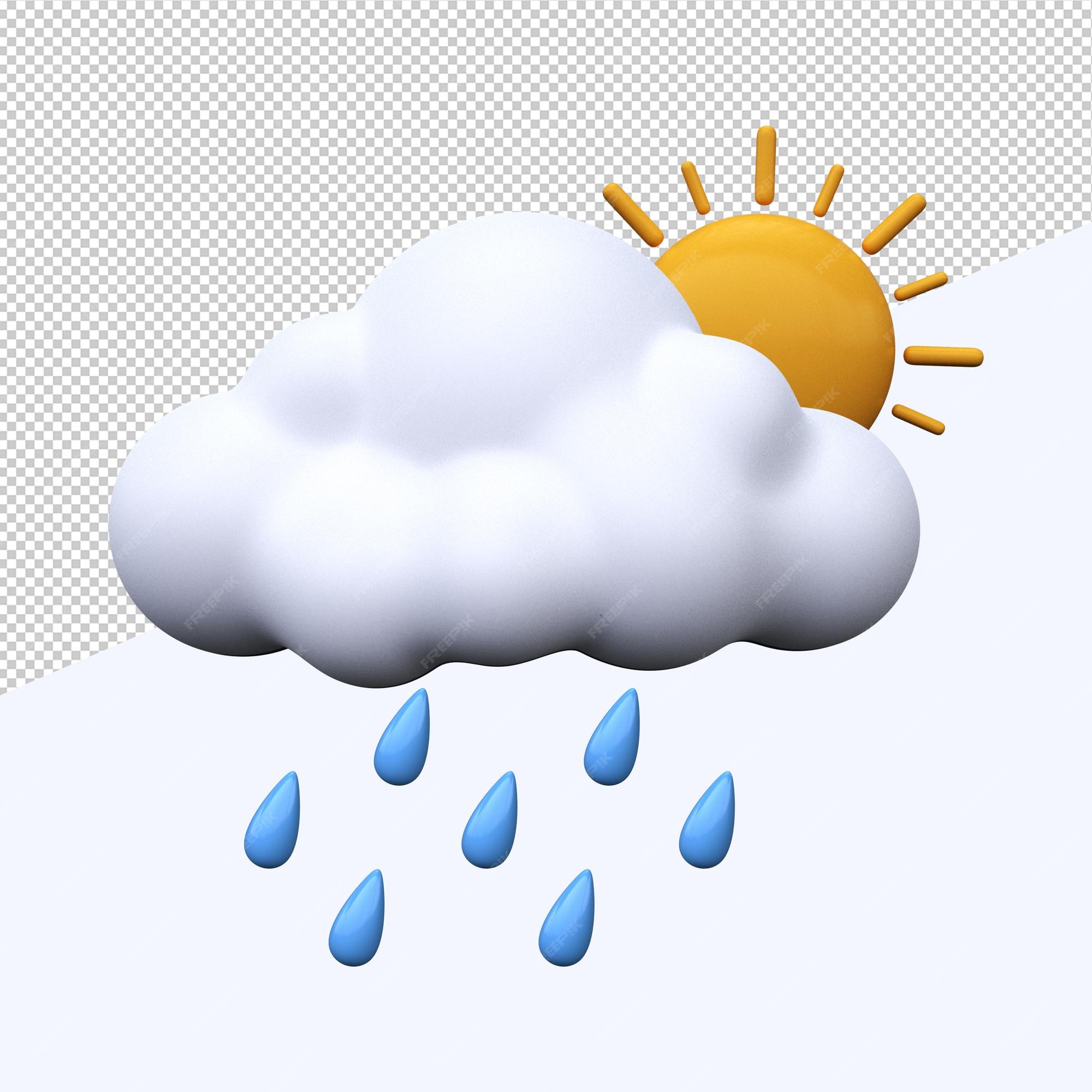 Sunny and rainy day. Weather forecast icon. Meteorological sign