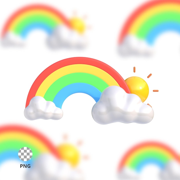 PSD tempo soleggiato con arcobaleno