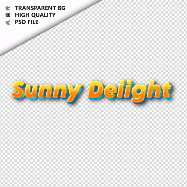 PSD sunnydelight fatto da testo arancione con ombra trasparente isolata