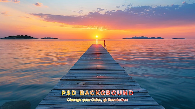 PSD sunrise chesapeake bay and fishing pier