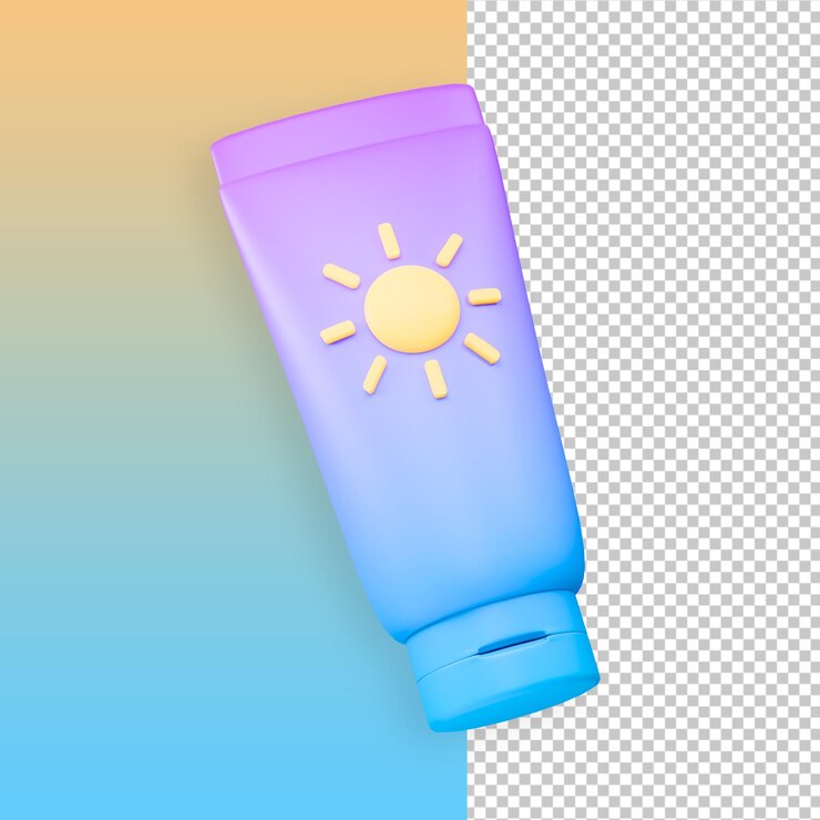 PSD 자외선 차단제 로션 3d 그림