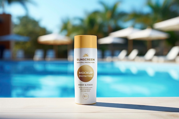 PSD sunscreen package mockup design