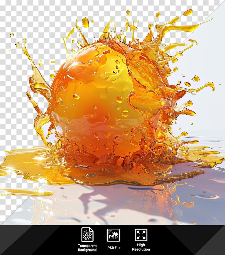 PSD sunscreen splashing orange in the water