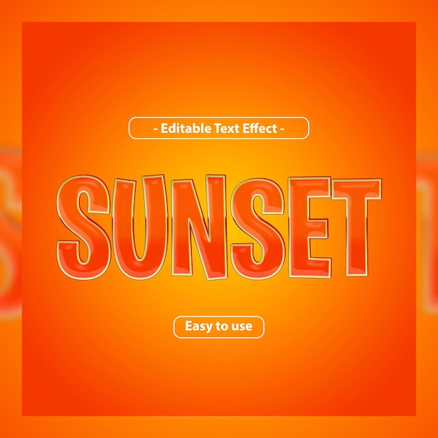 PSD sunset 3d editable text effect