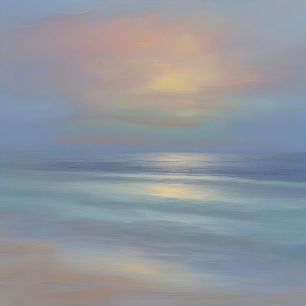 PSD sunset beach in impressionist style aigenerated