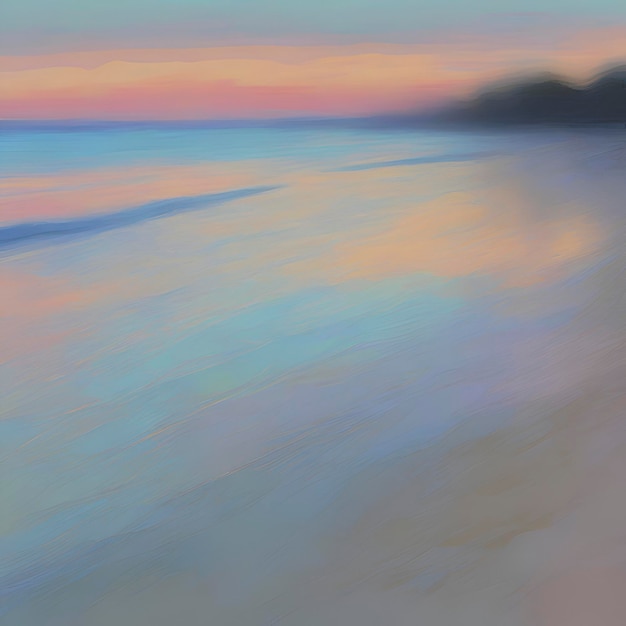 PSD sunset beach in impressionist style aigenerated