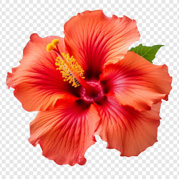 PSD sunset hibiscus flower png isolated on transparent background