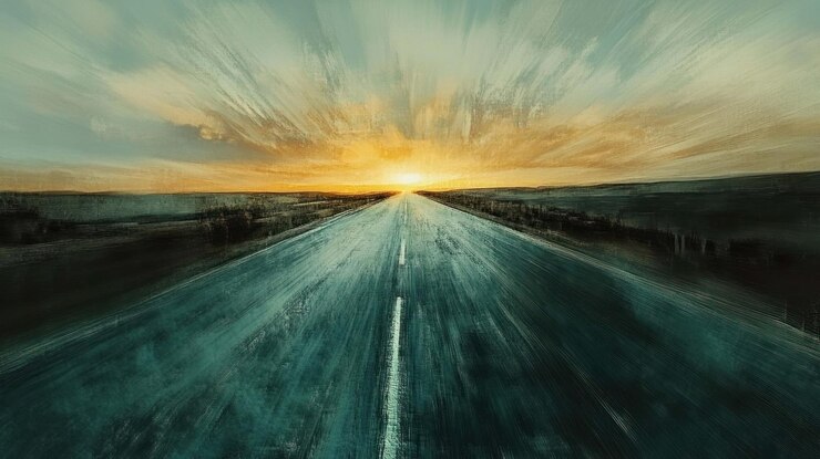 PSD sunset highway a journey into the golden hour