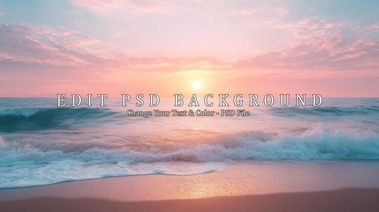 PSD 바다 위 의 해 가 지는 것