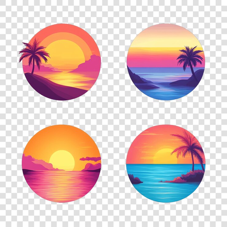 PSD sunset set