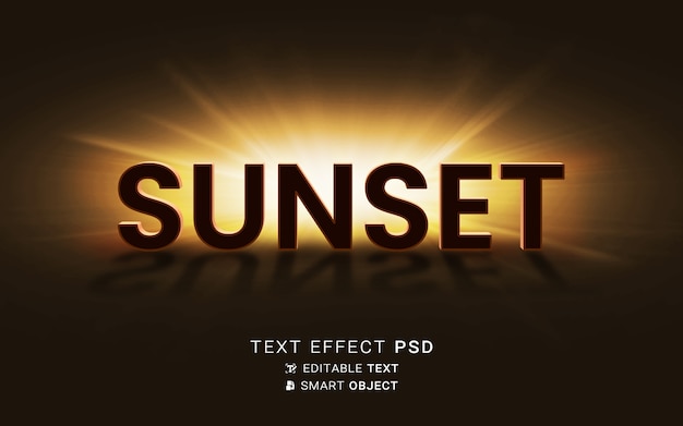 sunset text effect design