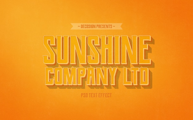 Sunshine co. mockup effetto testo vintage