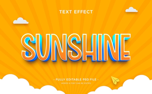 PSD sunshine  text effect