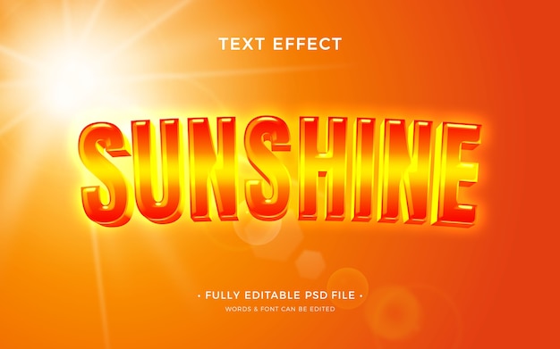 PSD sunshine  text effect