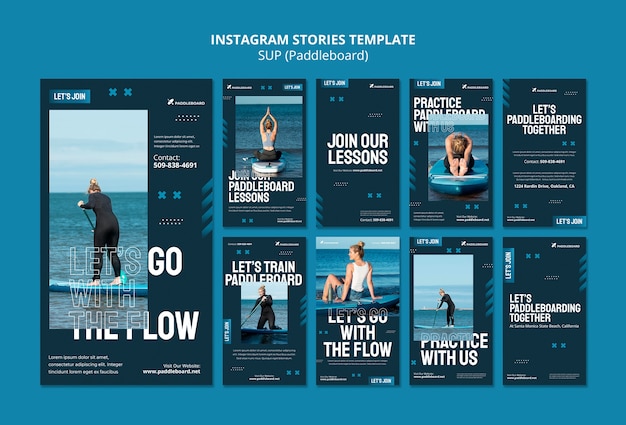 Design del modello di storie di instagram sup