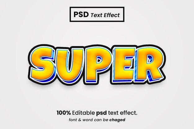 PSD super 3d bewerkbaar teksteffect