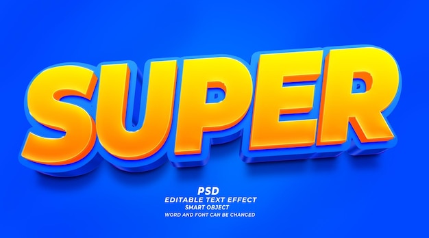 PSD super 3d editable text effect photoshop style