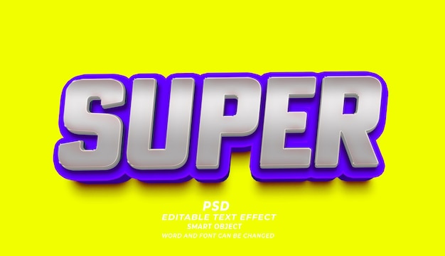 Super 3d editable text effect photoshop template