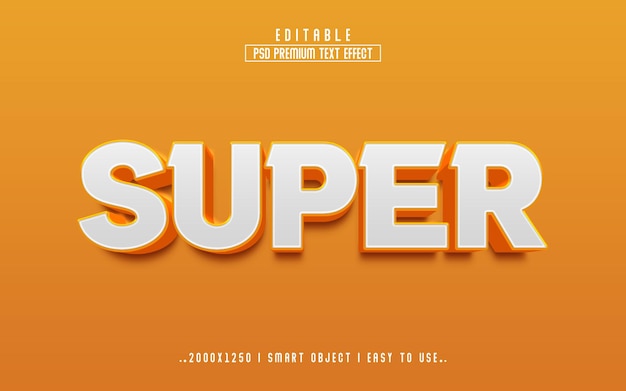 Super 3d editable text effect psd with  premium background