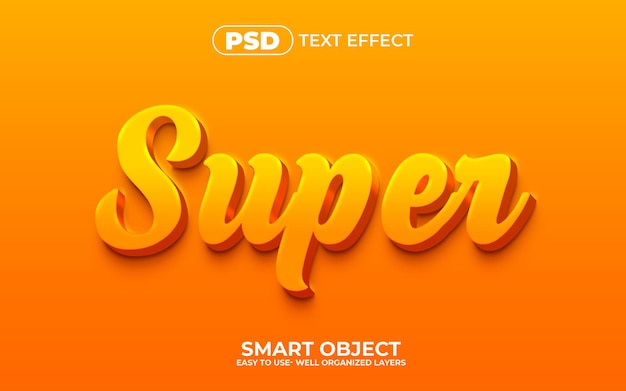 PSD Стиль super 3d редактируемый текстовый эффект