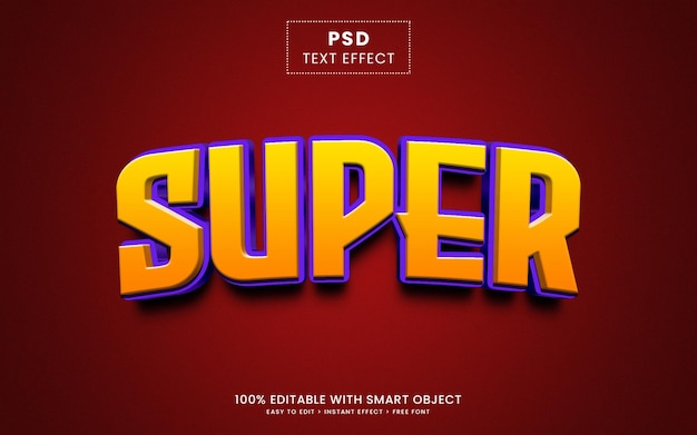 Super 3d editable text effect