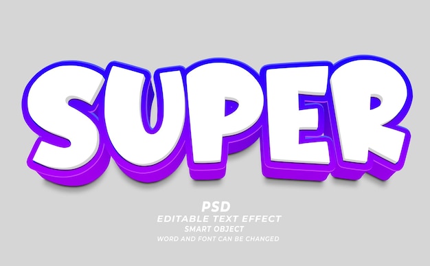 PSD super 3d psd bewerkbare tekst-effect