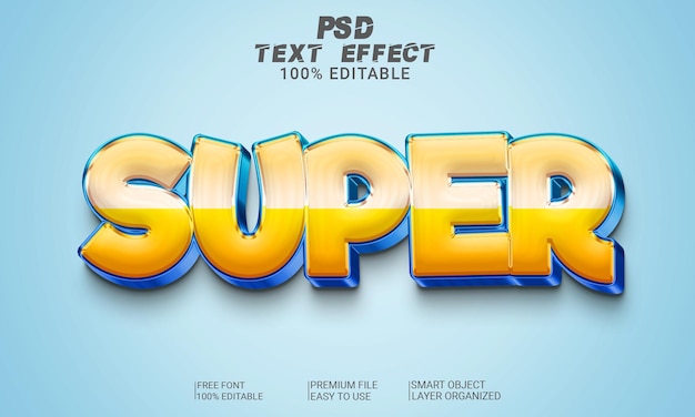 슈퍼 3D 텍스트 효과 PSD 파일