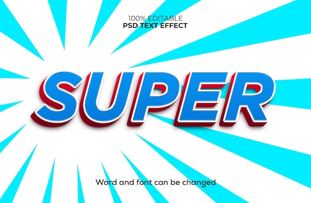 PSD super 3d text effect