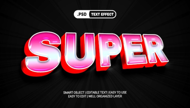 super 3d text effect