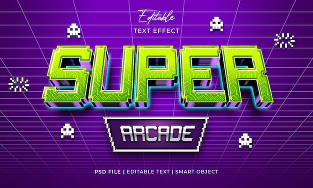 Super arcade bewerkbare teksteffectstijl