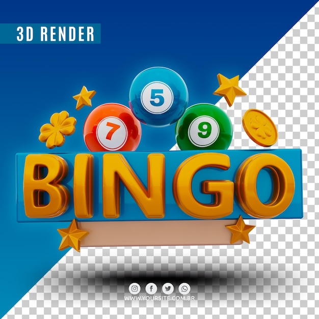 Super bingo 3d logo premium psd