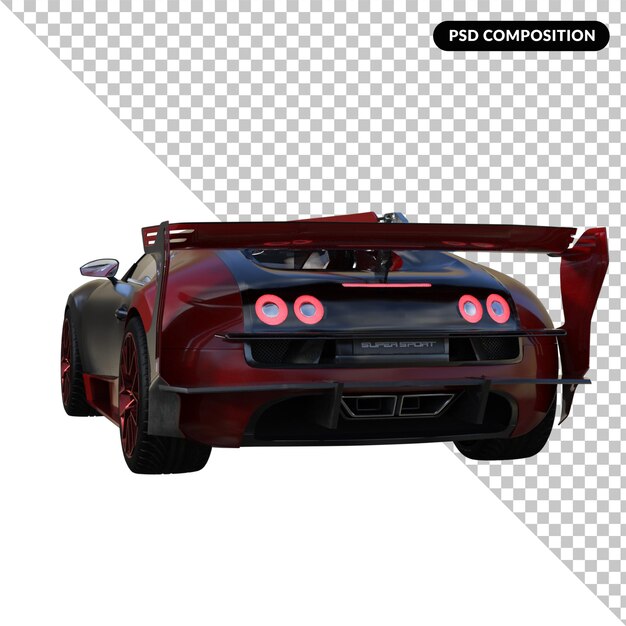 PSD super car isolated 3d