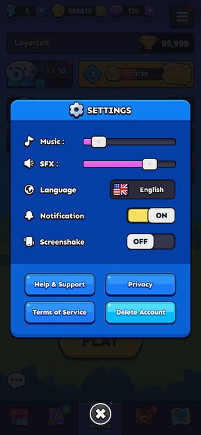 PSD super casual ui settings