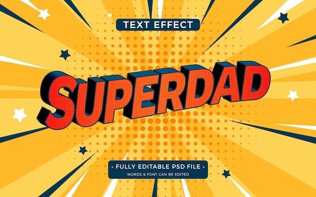 PSD super dad text effect