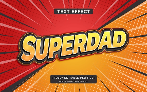 PSD super dad text effect