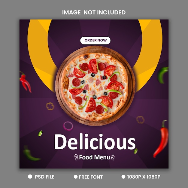 Super Delicious food social media Facebook and Instagram Banner Design Template