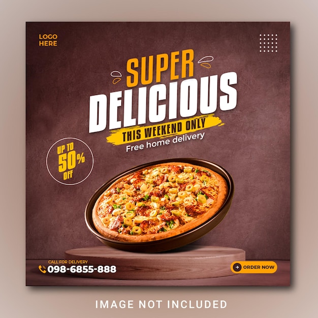 Super delicious food social media post design template