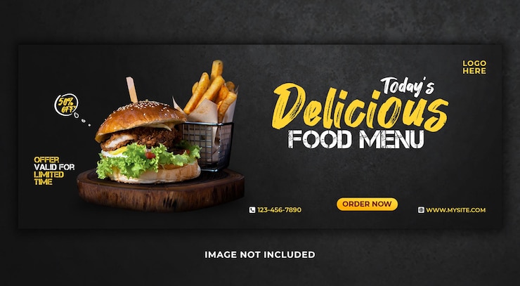 PSD super delicious food social media post template