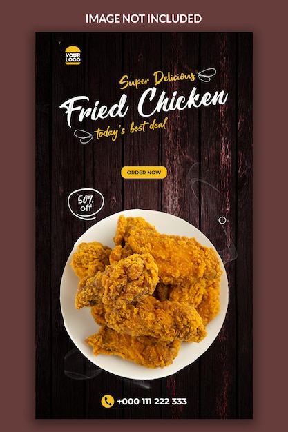 Super delicious fried chicken instragram story template